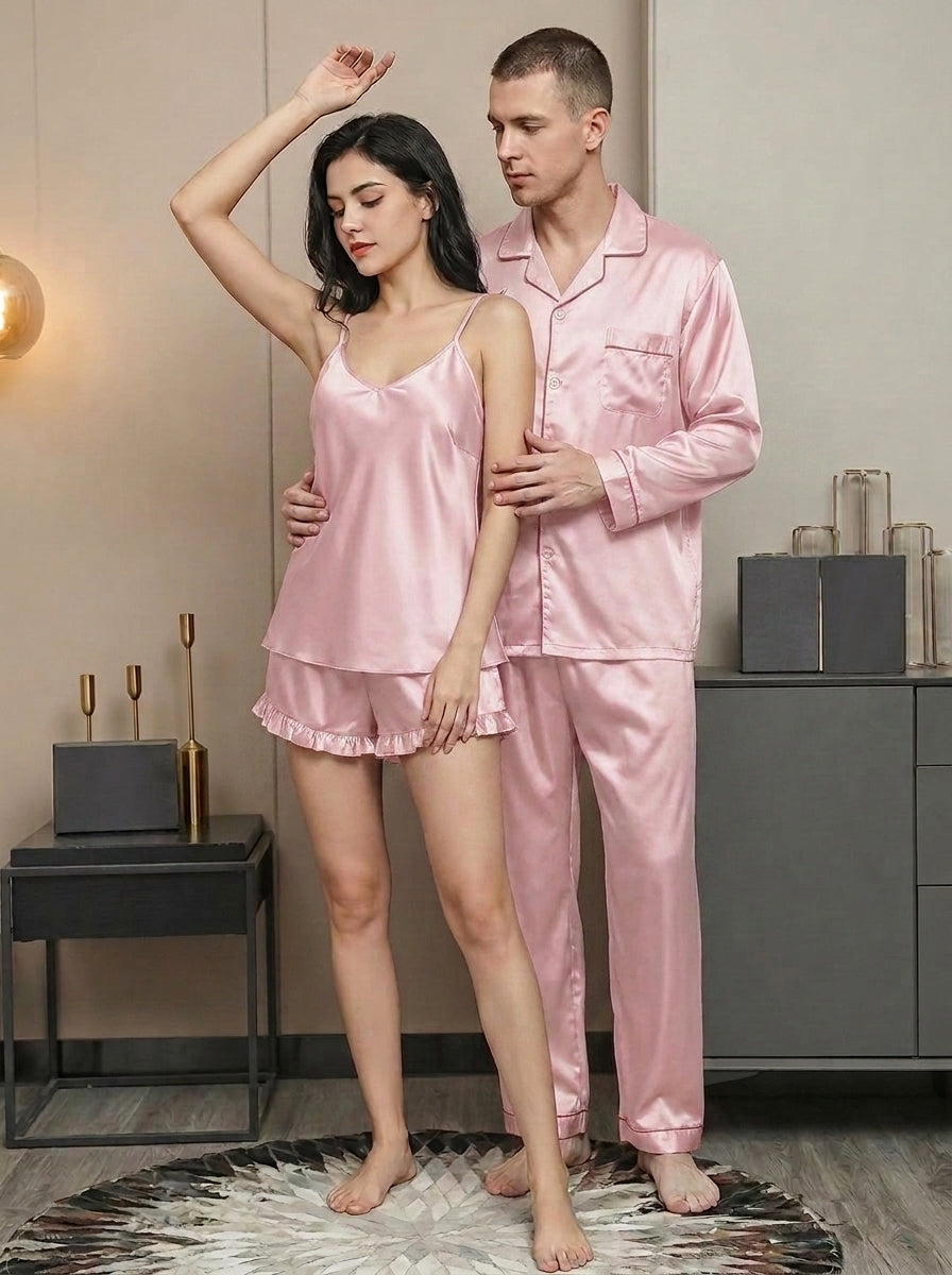 Couple Night Wear Set – 4 Piece Matching Sleepwear | 5 Colors Available Pixy Undergarments