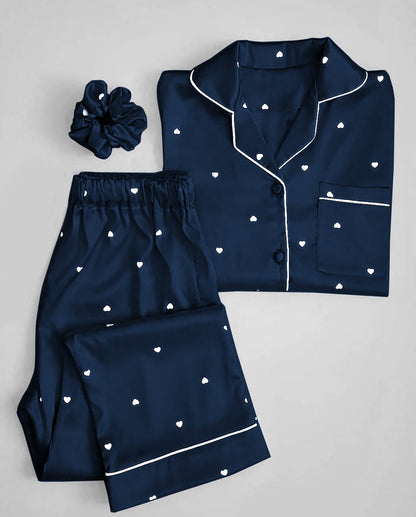 blue printed silk suit in premium fabric for girls and woman (M H 881) MH FASHION