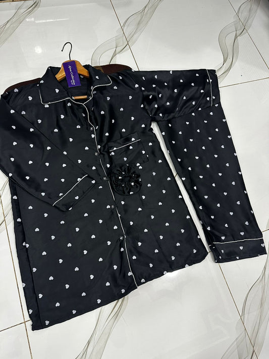 black printed silk suit in premium fabric for girls and woman (M H 881) MH FASHION