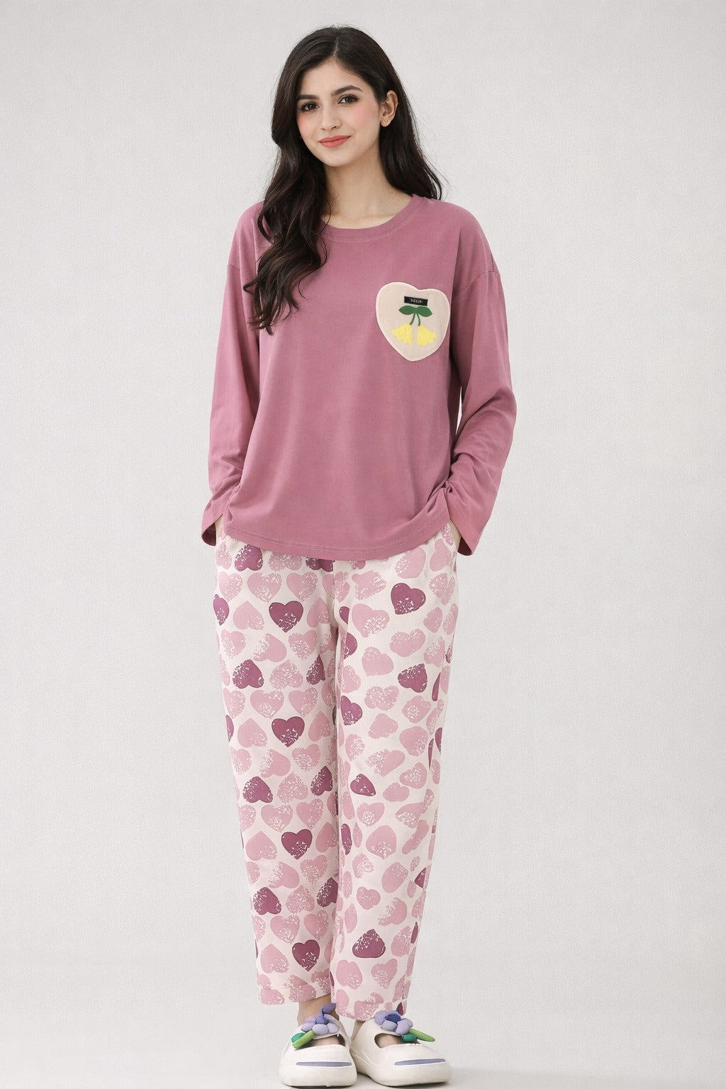 Pink Heart Design Night Suit Premium Fabric for Girls & Woman SaholatMall.pk – Women’s Fashion & Lingerie Online in Pakistan