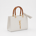 YSL hand purse hard pu white with crystal handle