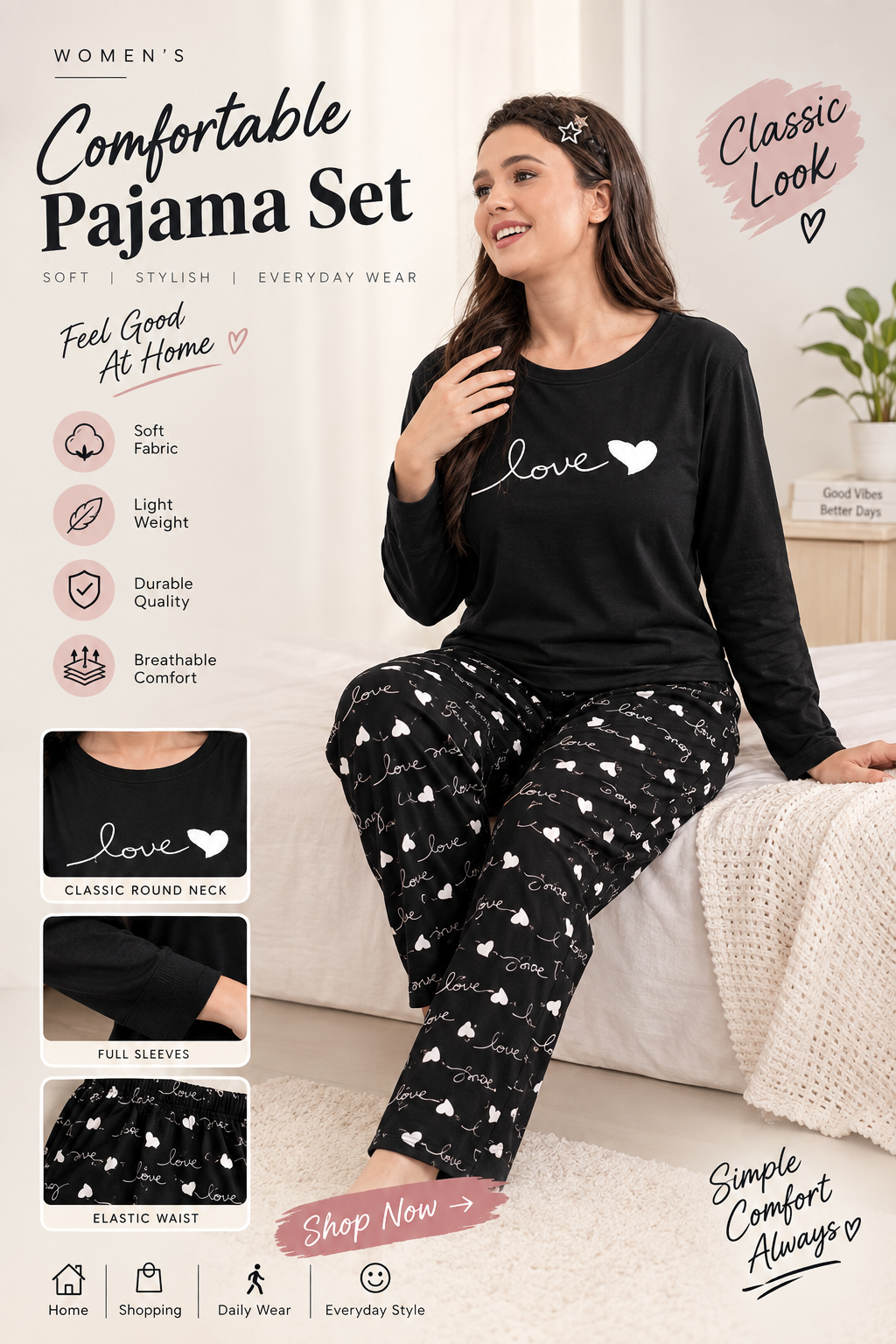 black love and love printed night suit cotton jarsy fabric SaholatMall.pk – Women’s Fashion & Lingerie Online in Pakistan