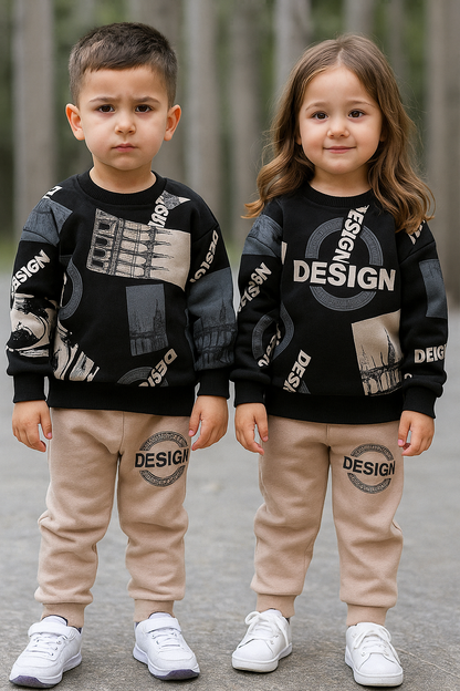 black cream design printed style kids suit for winter SaholatMall.pk – Women’s Fashion & Lingerie Online in Pakistan