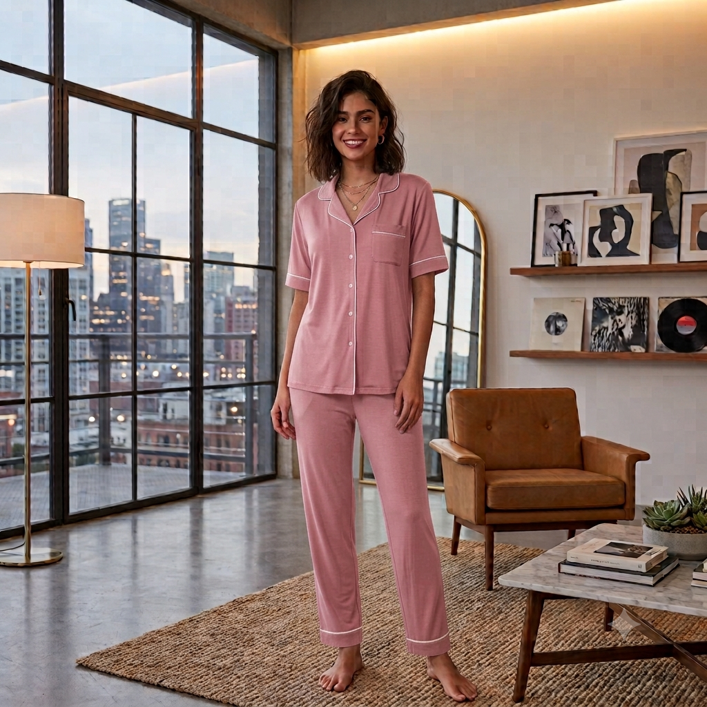 Comfort Fit Women's Loungewear Set | Half Sleeve Pajama & Button-Front Shirt Nightsuit – Available in Multiple Colors My Store