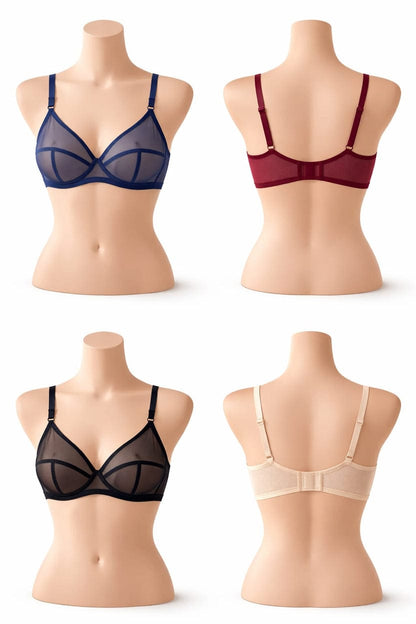 Transparent Net Bra ( Pack of Four)--My Store-My Store