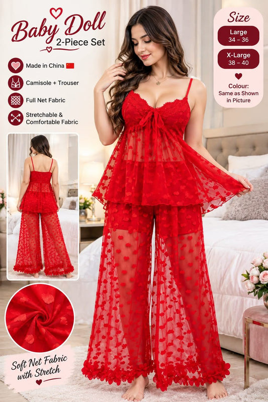 ❤️ Baby Doll 2-Piece Nightwear Set--My Store-My Store