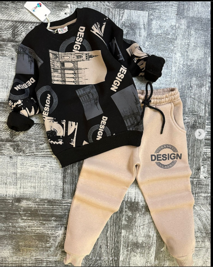 black cream design printed style kids suit for winter SaholatMall.pk – Women’s Fashion & Lingerie Online in Pakistan