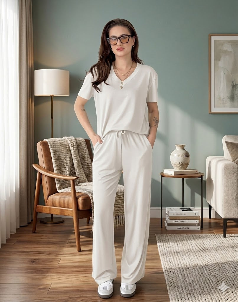 light grey v neck half sleeves  style night suit in soft cotton fabric MH FASHION