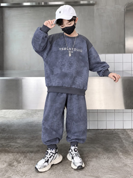 Boys Oversized Printed Tracksuit